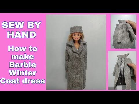 SEW BY Hand |How to make Barbie lined winter coat dress