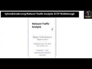 Cyberdefenders.org Malware Traffic Analysis Part 3 CTF Walkthrough