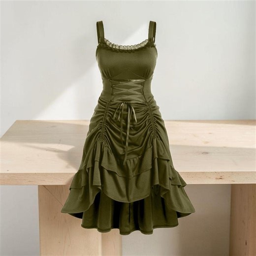 Women Plus Size Gothic Lace High Low Dress - Etsy