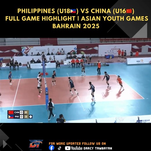 20K views · 218 reactions | PHILIPPINES (U18) VS CHINA (U16) Full Game Highlight | Asian Youth Games Bahrain 2025 #AYG #ALASPILIPINAS | Darcy Tambayan | Facebook