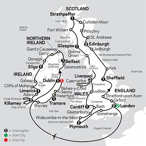 British Isles Discovery - Cosmos (22 Days From London to Dublin)