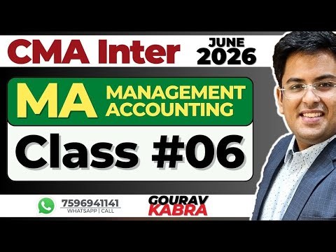 CMA Inter MANAGEMENT ACCOUNTING - Class 6 | June (2026) | Divisional Performance Management