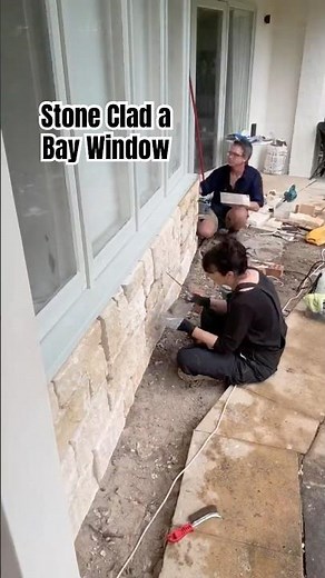 How to stone clad a bay window — before & after