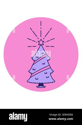 shine light effect animation of icon of a christmas tree with star Stock Video Footage - Alamy