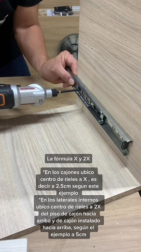 Tutorial 44- Medida para despiezar e instalar cajones de riel , fórmula X y 2X