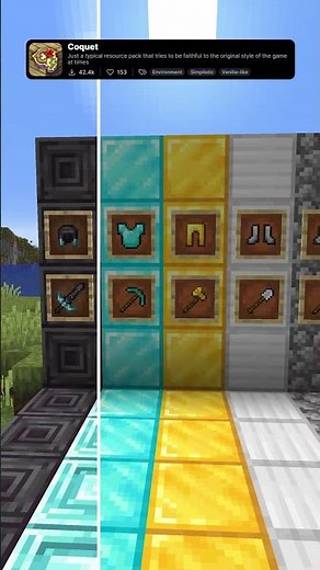 Coquet: Best Retro Original Style Minecraft Texture Pack #minecraft #texturepack #shorts #gaming #mc