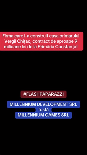 🟥 Componența comisiei care a evaluat ofertele din licitație a fost numită de Chițac prin dispoziție de primar! 🚨 Primăria Constanța a atribuit firmei care a construit noua casă din Eforie Nord a primarului Vergil Chițac un contract în valoare de 8.754.192 lei (1,75 mil. euro), care vizează reabilitarea Școlii 14 din Palazu Mare. Acesta reprezintă cel al 5-lea contract pe care firma Millennium Development SRL îl obține de la Primăria Constanța din 2021, când au început lucrările la casa primaru