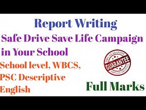 Newspaper Report on Safe Drive Save Life Campaign-Report for School,WBCS,PSC CLERK, MISC,WBP SI,ICDS