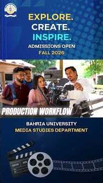 Bahria University | Media Studies Department | Fall 2026 Admissions Open Now