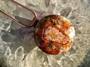 Orgonite® Orgone Pendant (large) - Sunstone/red Carnelian/moonstone/ocean Jasper/leopard Skin Jasper - FREE WORLDWIDE SHIPPING! - Etsy