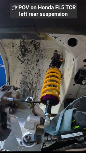 Race mechanic POV on Honda FL5 TCR left rear suspension. #racecar