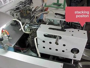 Label cutting and folding machine Mitre fold setting