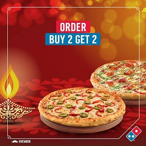 2.1K views · 11 reactions | Make this occasion even brighter with Saturday Buy 2 Get 2. Order now www.dominos.com احتفلوا بهذا اليوم مع عرض دومينوز بيتزا! اشتري 2 بيتزا واحصل على 2 مجاناً. اطلب الآن www.dominos.com | Domino's Pizza | Facebook