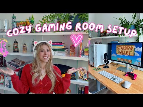 My cozy gaming setup & room tour 🌙🪴 | nerdy bookshelf, pc build, & decor finds for gamers☁️