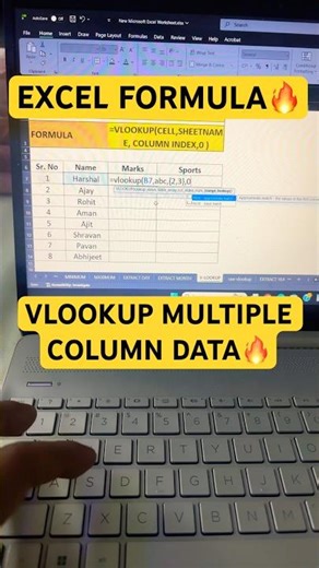Vlookup multiple column data #shortsfeed#excel