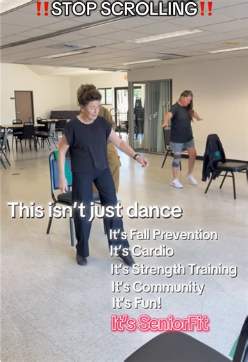 What if fall prevention felt like a party? 🎶✨ This dance cardio works your heart, strengthens your lower body, and trains balance — the key ingredients for fewer falls and more freedom. Fitness should feel empowering, not intimidating. At SeniorFit, we move with purpose and joy. 💛 #SeniorFit #FallPrevention #DanceCardio #ActiveAging #MoveWithConfidence