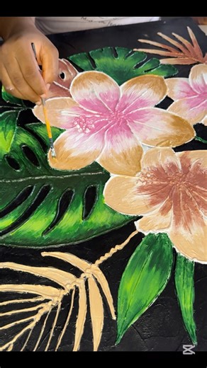 HOW TO PAINT FLORAL TEXTURE. #floraart #texturepainting #satifyingvideo