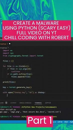 CREATE A MALWARE USING PYTHON SCARY EASY PART 1 #python #programming #coding #hacker #malware #hack