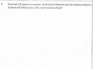 Floyd had 125 shares in a company. At the end of a financial ye... | Filo