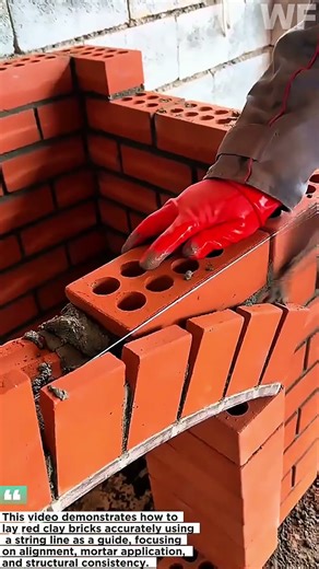 Perfect Brick Laying Technique Using String Line | Clean and Precise Masonry Work
