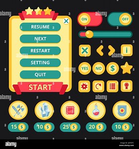 Medieval video game mobile application user interface template vector illustration Stock Vector Image & Art - Alamy