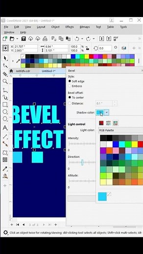 BEVEL EFFECT IN CORELDRAW