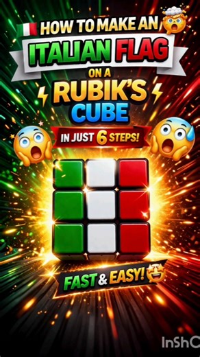 🇮🇹 Italian Flag on a Rubik’s Cube in 6 Easy Steps! 😱🔥#rubixcube #italy #shorts