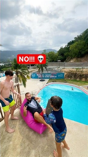 P3. MacBook prank at the swimming pool from the diving board 😱