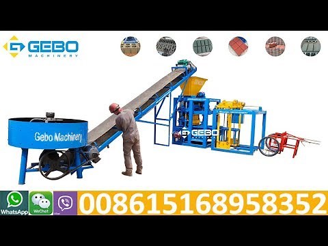 How to install QT4 24 semi automatic block machine with stacker, QT4 24 assemble video guidance
