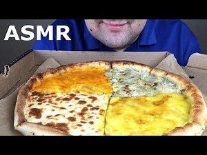 ASMR PIZZA 4 CHEESE (Mozzarella, Cheddar, Gouda and Roquefort) Eating Sounds *NO TALKING*