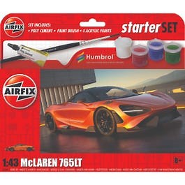 Airfix Small Starter Set NEW McLaren 765 1:43 Scale 35 Pieces
