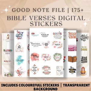 Bible Verse Stickers: Christian Digital Scripture for Goodnotes (PNG Download) - Etsy