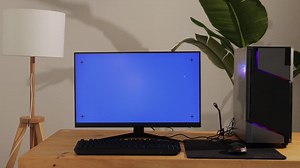 Computer with chroma key green screen on monitor. Gamer man playing in popular video games. Programmer or hacker coding a code and working in networks, cyberspace. Digital software, mobile app development. Male specialist coding. Web design. High quality 4k footage | Premium Stock Video Footage