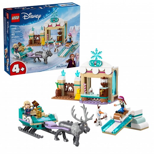 LEGO Disney Frozen Anna's Sleigh Adventure Building Toy Set - Frozen Toy for Toddlers with 2 Disney Princess Minidolls - Learning and Educational Set for Girls & Boys, Ages 4 - 43256
