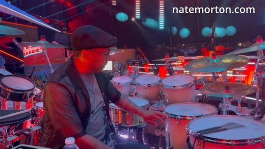 The Voice Main Stage Rig: Eucalyptus Dream DRUMS Pearl Masterworks Maple/Gum 22 x 18 kick 20 x 16 auxiliary kick 8 x 7 rack tom 10 x 8 rack tom 12 x 9 rack tom 16 x 16 floor tom 18 x 16 floor tom 14 x 6.5 Reference One Solid Brass snare 13 x 5 (matching) 10 ply, Masterworks snare CYMBALS Zildjian 20" Oriental China trash 19" A Custom crash 10" A Custom EFX/12" Z Custom splash (stack) 20" A Custom crash 12" A Custom splash 22" K Custom ride 10" A Custom splash/16" Oriental China trash (stack) 20"