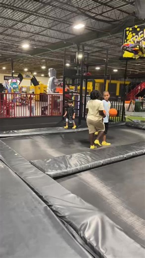 Trampoline Basketball Fun for Kids