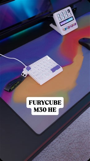 2.6K views · 102 reactions | 30% gaming keyboard?! ⌨️ FURYCUBE M30 HE Also available in a black & fluorescent green color (that also looks really cool) - Tiny form factor - frees up SO much space on your desk for mouse movements - Hall Effect switches (hot swappable) - Web driver utility - 8K polling rate - Bright RGB - Unique! Thank you @furycube.official for sending this my way  #mechanicalkeyboards #gaming #cs2 #pcsetup | Driggsy | Facebook