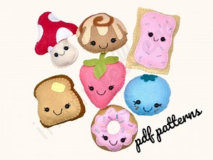 Kawaii Felt Food Pattern Bundle – Tiny Treat Friends (PDF Pattern) - Etsy Australia