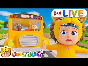 LIVE🔴Learn Vehicles | Wheels On The Vehicles, Surprise Egg Vehicles + More | Jolly Jolly & Bus Songs
