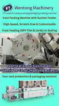 From Feeding to Sealing: See Our Suction-Based Card Packaging Machine in Action! #cardpacks