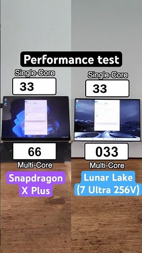 Snapdragon X Elite vs Lunar Lake Core 7 Ultra 256V performance test!