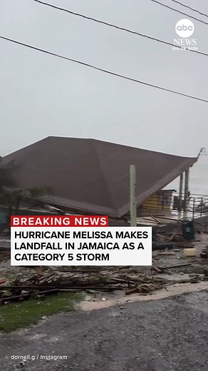 1.1M views · 16K reactions | Hurricane Melissa has made landfall in Jamaica as a Category 5 hurricane — one of the most powerful hurricane landfalls on record in the Atlantic basin. Follow live updates: https://abcnews.link/XPHVnyD?utm_source=facebook&utm_medium=social&utm_campaign=dhfacebook&utm_content=app.dashsocial.com%2Fabcnews%2Flibrary%2Fmedia%2F599500354 | ABC News | Facebook
