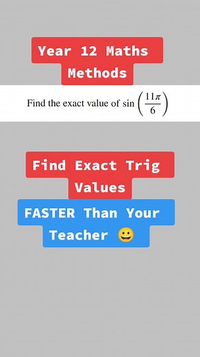 Year 12 Maths Methods - trick to find exact trig values FASTER than your teacher. #mathsmethods #vcemethods #year12 #vcaa #atar #vcetutor #trigonometry #maths