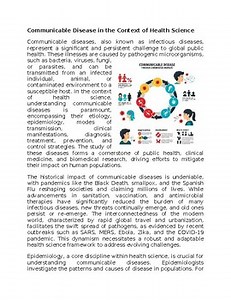 Communicable Disease Health Worksheet for Sub-Plan or Classwork & Homework