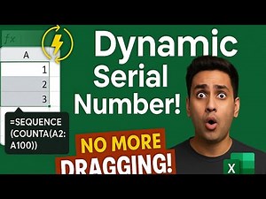 Create Dynamic Serial Numbers in Excel with SEQUENCE + COUNTA 💡