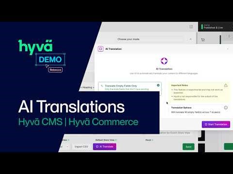 Hyvä CMS Translations Demo | AI-Powered Multilingual Content for Magento