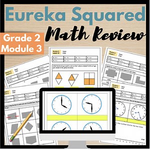 {Eureka} SQUARED Math Grade 2 Module 3 Review Packet Shapes Time Fractions