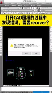 打开CAD图纸的过程中 发现错误，需要recover？