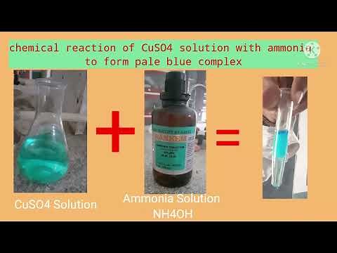 Chemical reaction of CuSO4 sol with Ammonia (NH4OH) Sol