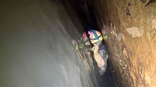 What they found beyond an underground pipe in a massive river cave